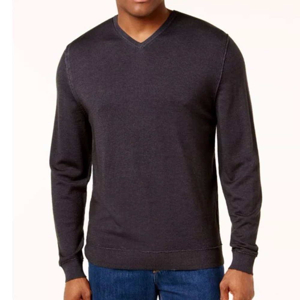 Tommy Bahama Magic Sands Extrafine Merino Wool Brown Fitted Sweater Mens Small